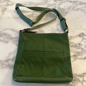 THE SAK Women's Lucia Pebbled Leather Crossbody Bag Green Hobo